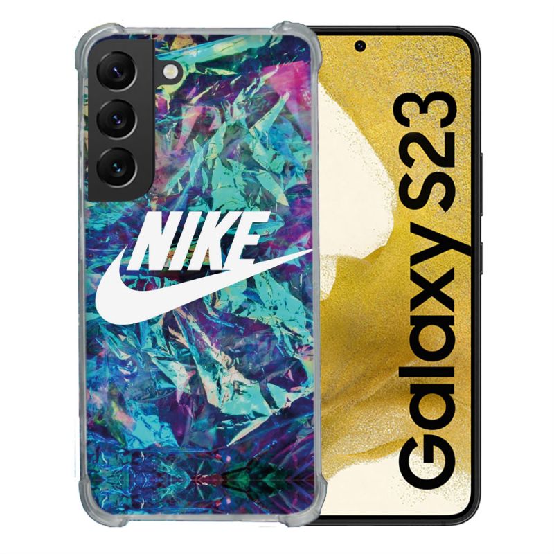 Coque Renforcée En Verre Trempé Pour Samsung Galaxy S23 Nike Turquoise