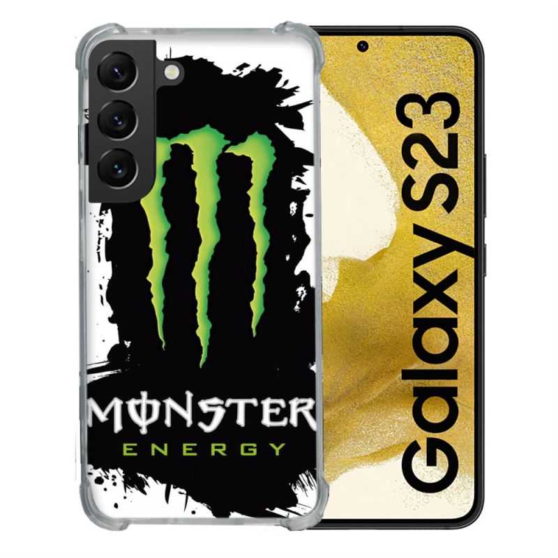 Coque Renforcée En Verre Trempé Pour Samsung Galaxy S23 Monster Energy Tache