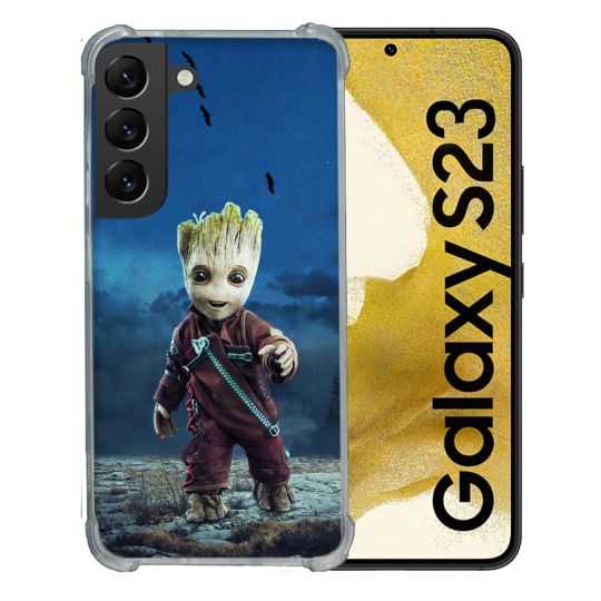Coque Renforcée En Verre Trempé Pour Samsung Galaxy S23 Groot Bleu