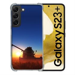 Coque Renforcée En Verre Trempé Pour Samsung Galaxy S23 Plus Agriculture Moissonneuse Soleil