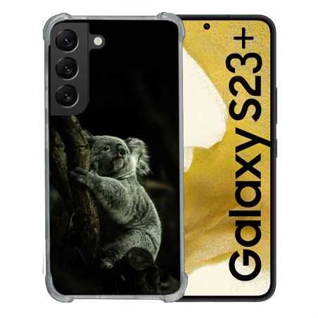 Coque Renforcée En Verre Trempé Pour Samsung Galaxy S23 Plus Animal Koala Noir