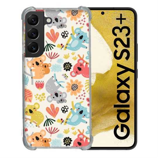 Coque Renforcée En Verre Trempé Pour Samsung Galaxy S23 Plus Animal Koala Pattern