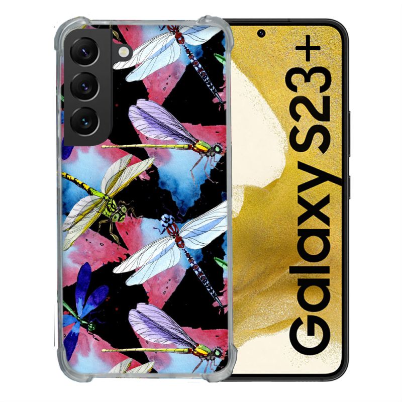 Coque Renforcée En Verre Trempé Pour Samsung Galaxy S23 Plus Animal Libellule