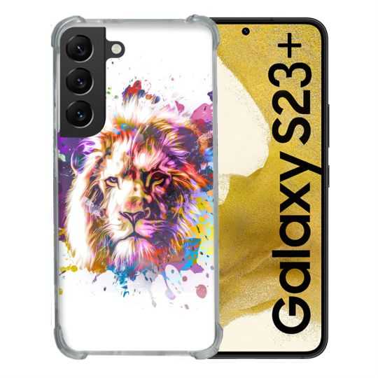 Coque Renforcée En Verre Trempé Pour Samsung Galaxy S23 Plus Animal Lion Tag