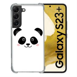 Coque Renforcée En Verre Trempé Pour Samsung Galaxy S23 Plus Animal Panda Blanc
