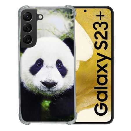 Coque Renforcée En Verre Trempé Pour Samsung Galaxy S23 Plus Animal Panda Color