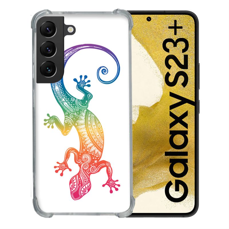 Coque Renforcée En Verre Trempé Pour Samsung Galaxy S23 Plus Animal Salamandre Color