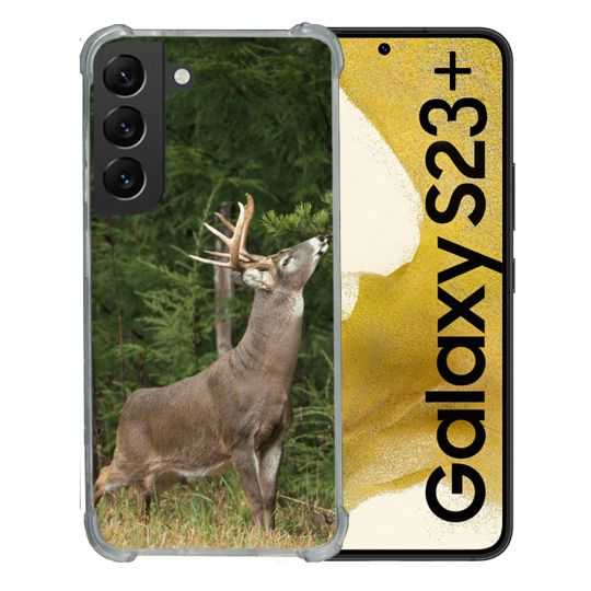 Coque Renforcée En Verre Trempé Pour Samsung Galaxy S23 Plus Chasse Cerf