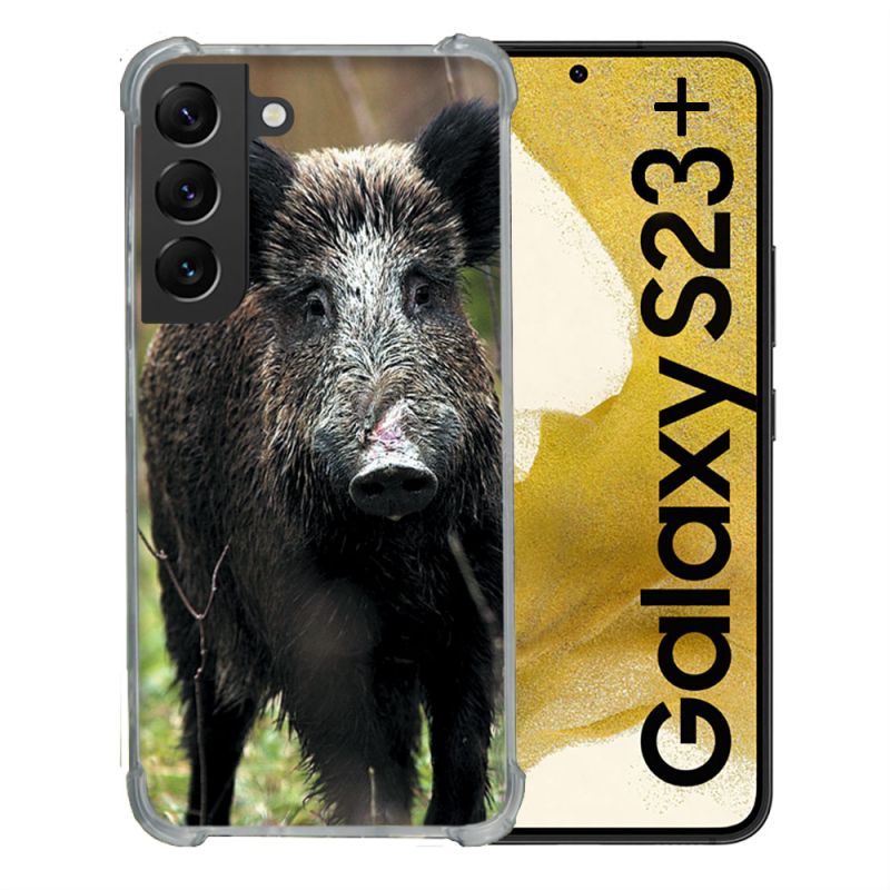 Coque Renforcée En Verre Trempé Pour Samsung Galaxy S23 Plus Chasse Sanglier bois