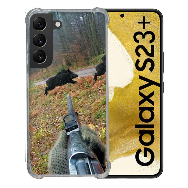 Coque Renforcée En Verre Trempé Pour Samsung Galaxy S23 Plus Chasse Vision Tir