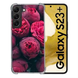 Coque Renforcée En Verre Trempé Pour Samsung Galaxy S23 Plus Fleur Pivoine