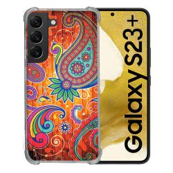 Coque Renforcée En Verre Trempé Pour Samsung Galaxy S23 Plus Fleur Psychedelic