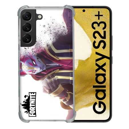 Coque Renforcée En Verre Trempé Pour Samsung Galaxy S23 Plus Fortnite Blanc