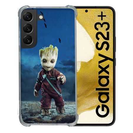 Coque Renforcée En Verre Trempé Pour Samsung Galaxy S23 Plus Groot Bleu