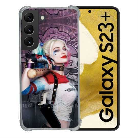 Coque Renforcée En Verre Trempé Pour Samsung Galaxy S23 Plus Harley Quinn Batte