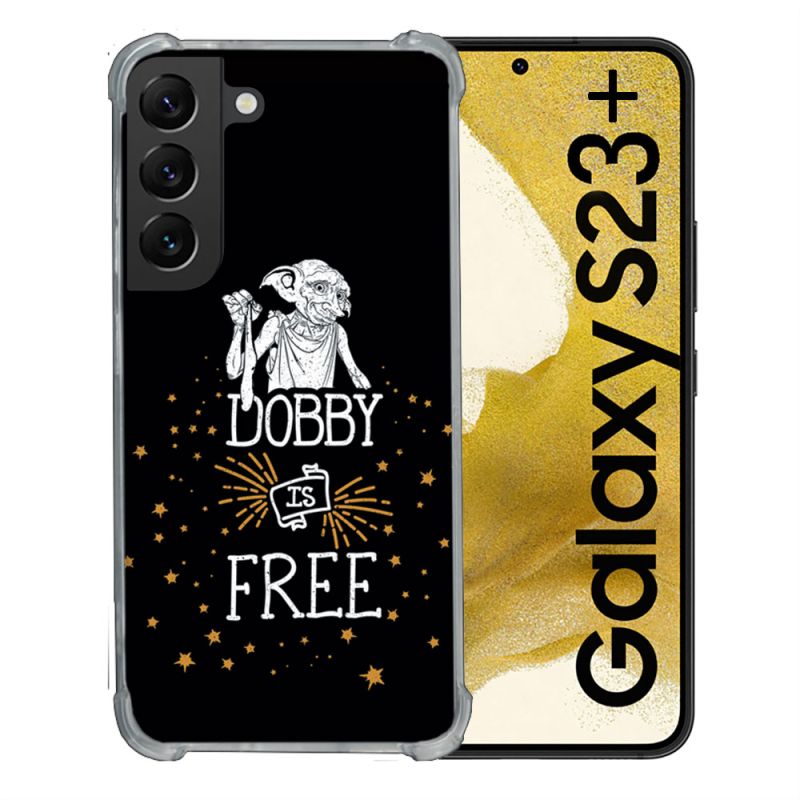 Coque Renforcée En Verre Trempé Pour Samsung Galaxy S23 Plus Harry Potter Dobby Free Noir