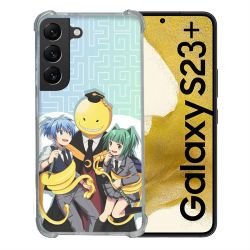 Coque Renforcée En Verre Trempé Pour Samsung Galaxy S23 Plus Manga Assassination Classroom Kuro Trio