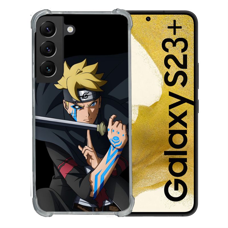Coque Renforcée En Verre Trempé Pour Samsung Galaxy S23 Plus Manga Boruto Tatouage