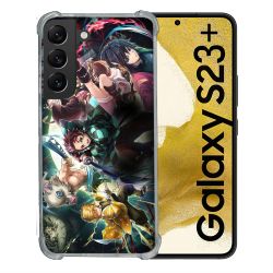 Coque Renforcée En Verre Trempé Pour Samsung Galaxy S23 Plus Manga Demon Slayer Groupe
