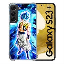 Coque Renforcée En Verre Trempé Pour Samsung Galaxy S23 Plus Manga Dragon Ball Gogeta Lumiere