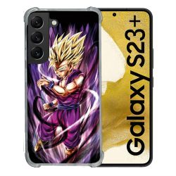 Coque Renforcée En Verre Trempé Pour Samsung Galaxy S23 Plus Manga Dragon Ball Sangohan Violet