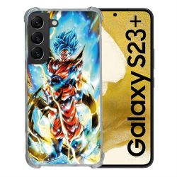 Coque Renforcée En Verre Trempé Pour Samsung Galaxy S23 Plus Manga Dragon Ball Sangoku Blanc