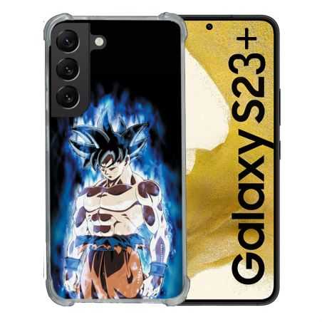 Coque Renforcée En Verre Trempé Pour Samsung Galaxy S23 Plus Manga Dragon Ball Sangoku Noir