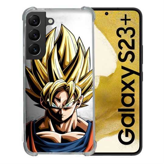 Coque Renforcée En Verre Trempé Pour Samsung Galaxy S23 Plus Manga Dragon Ball Sangoku Portrait