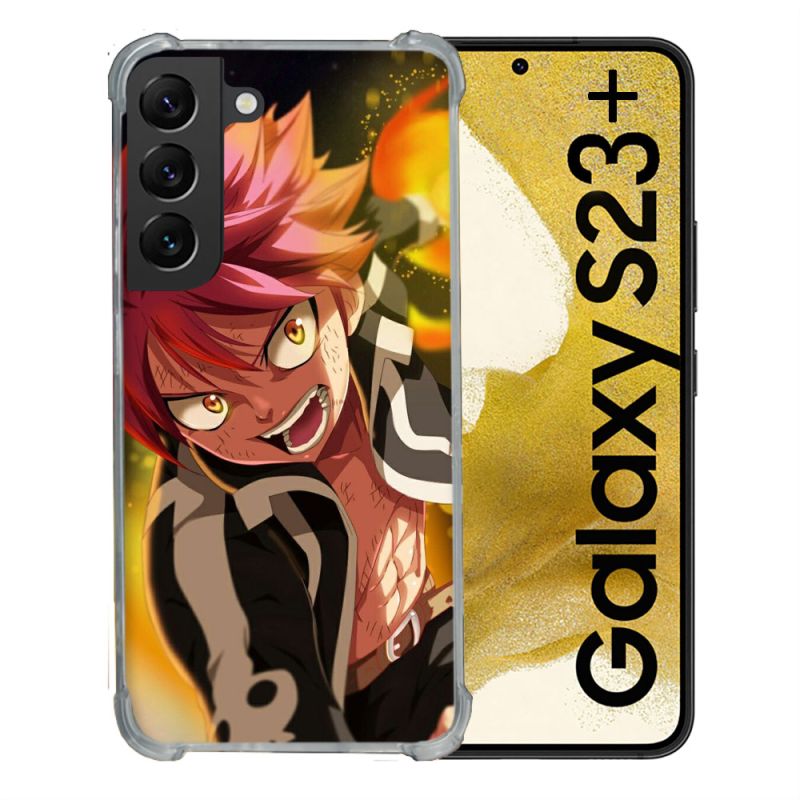 Coque Renforcée En Verre Trempé Pour Samsung Galaxy S23 Plus Manga Fairy Tail Natsu