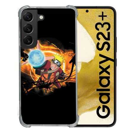 Coque Renforcée En Verre Trempé Pour Samsung Galaxy S23 Plus Manga Naruto Noir