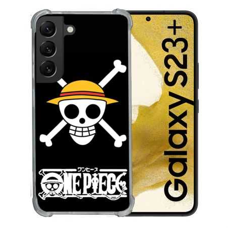 Coque Renforcée En Verre Trempé Pour Samsung Galaxy S23 Plus Manga One Piece Tete de Mort