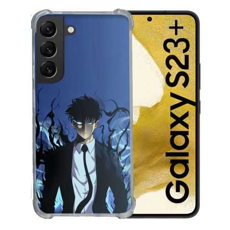 Coque Renforcée En Verre Trempé Pour Samsung Galaxy S23 Plus Manga Solo Leveling Sung Bleu