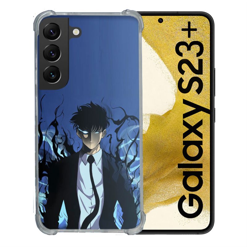 Coque Renforcée En Verre Trempé Pour Samsung Galaxy S23 Plus Manga Solo Leveling Sung Bleu