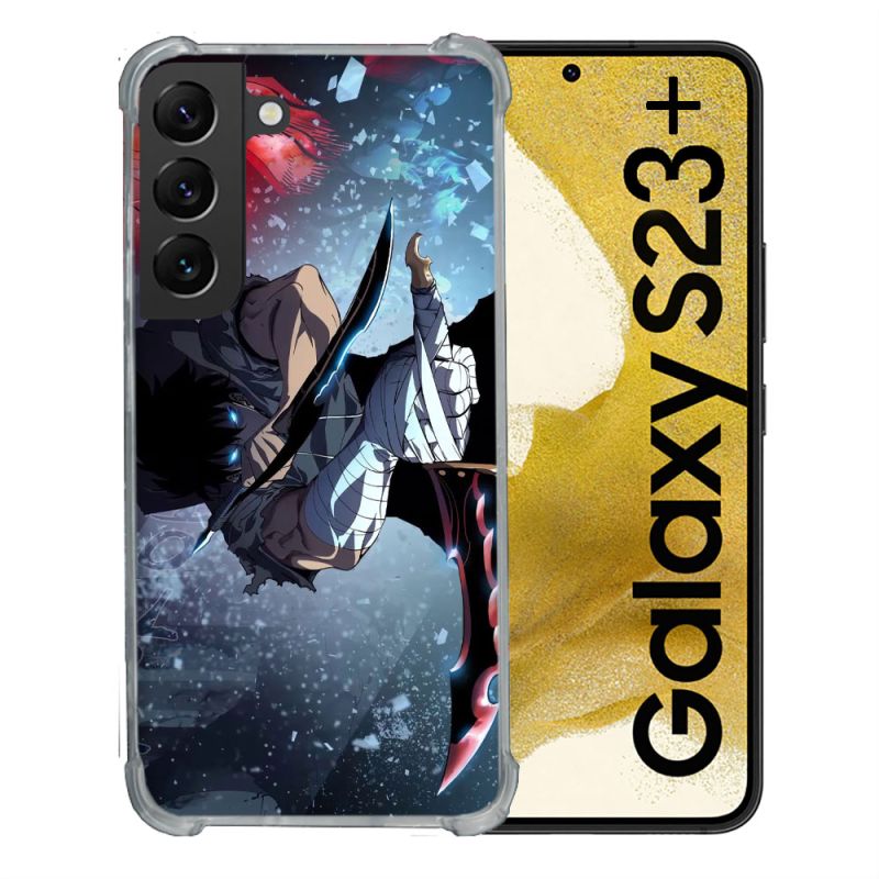 Coque Renforcée En Verre Trempé Pour Samsung Galaxy S23 Plus Manga Solo Leveling Sung Epee