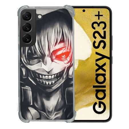 Coque Renforcée En Verre Trempé Pour Samsung Galaxy S23 Plus Manga Tokyo Ghoul Kaneki Noir