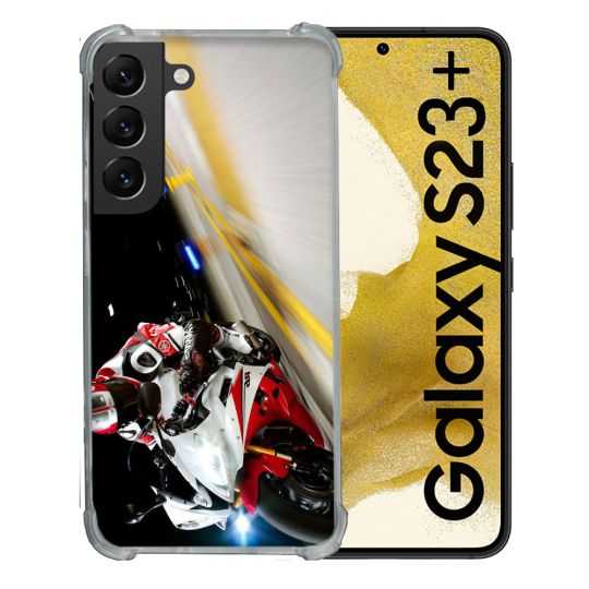 Coque Renforcée En Verre Trempé Pour Samsung Galaxy S23 Plus Moto Course GP R6