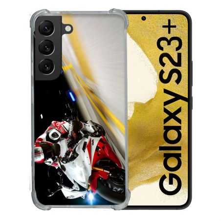 Coque Renforcée En Verre Trempé Pour Samsung Galaxy S23 Plus Moto Course GP R6