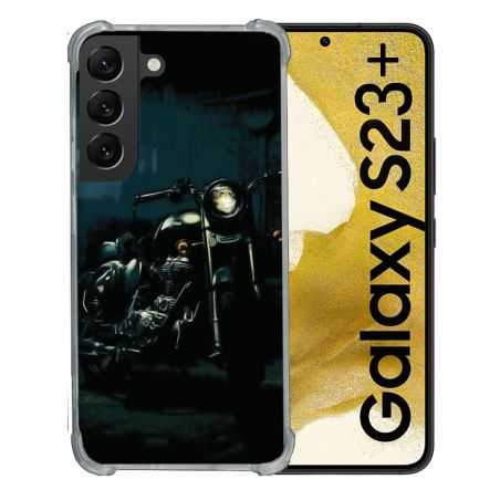 Coque Renforcée En Verre Trempé Pour Samsung Galaxy S23 Plus Moto Harley Vintage
