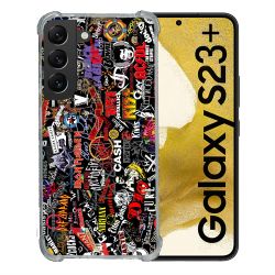 Coque Renforcée En Verre Trempé Pour Samsung Galaxy S23 Plus Musique Rock Groupe