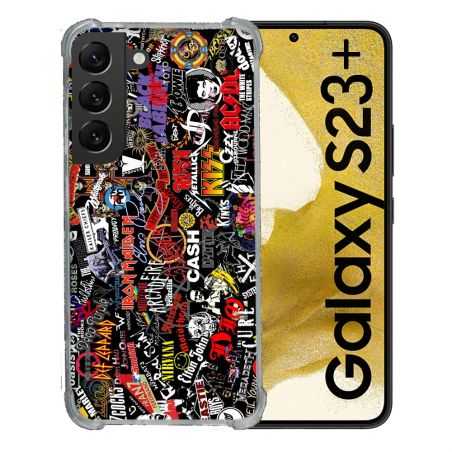 Coque Renforcée En Verre Trempé Pour Samsung Galaxy S23 Plus Musique Rock Groupe
