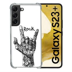 Coque Renforcée En Verre Trempé Pour Samsung Galaxy S23 Plus Musique Rock Main