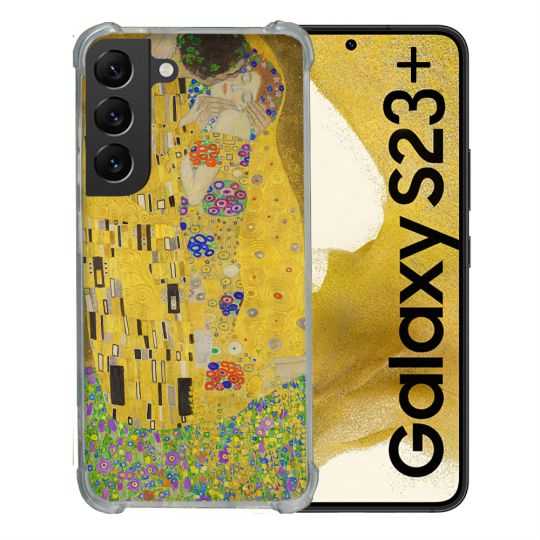 Coque Renforcée En Verre Trempé Pour Samsung Galaxy S23 Plus Peinture Le Baiser