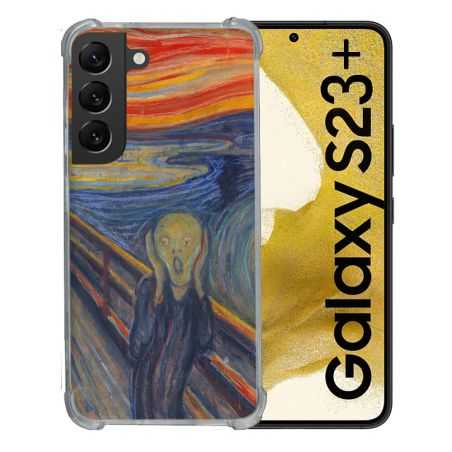 Coque Renforcée En Verre Trempé Pour Samsung Galaxy S23 Plus Peinture Le Cri