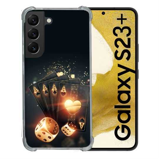 Coque Renforcée En Verre Trempé Pour Samsung Galaxy S23 Plus Poker Des