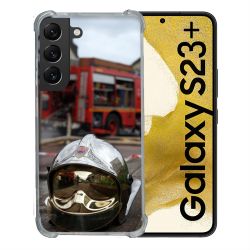 Coque Renforcée En Verre Trempé Pour Samsung Galaxy S23 Plus Pompier Casque Camion