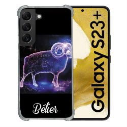Coque Renforcée En Verre Trempé Pour Samsung Galaxy S23 Plus Signe Zodiaque 2 Bélier