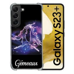 Coque Renforcée En Verre Trempé Pour Samsung Galaxy S23 Plus Signe Zodiaque 2 Gémeaux