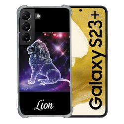 Coque Renforcée En Verre Trempé Pour Samsung Galaxy S23 Plus Signe Zodiaque 2 Lion