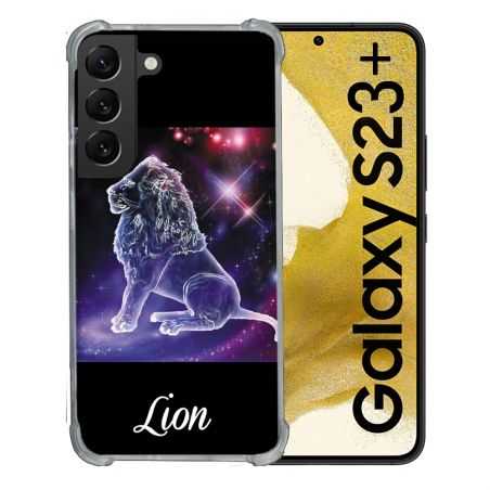 Coque Renforcée En Verre Trempé Pour Samsung Galaxy S23 Plus Signe Zodiaque 2 Lion