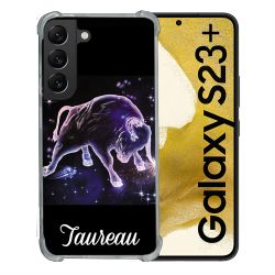 Coque Renforcée En Verre Trempé Pour Samsung Galaxy S23 Plus Signe Zodiaque 2 Taureau